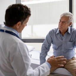 Doctor speaking with patient.